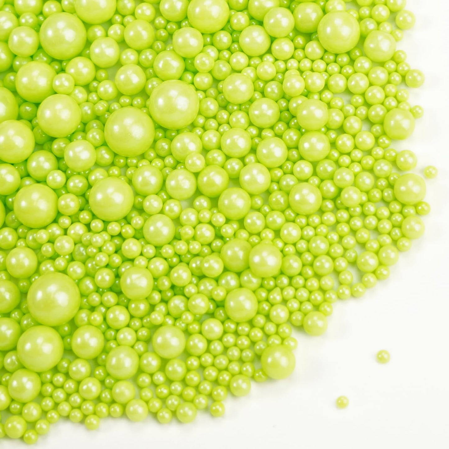 Dazzjoy Edible Green Pearl Sprinkles, Mix Size, 130G/4.58Oz, Cupcake Toppers, Cake Decorations, Ice Cream, Easter, Wedding Party