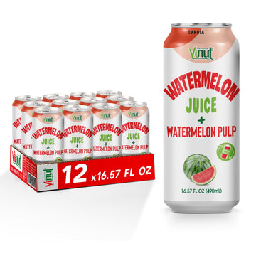 Vinut Natural Watermelon Juice Drink with Pulp, (16.57 fl oz, Pack of 12) - Real Watermelon Juice, No Sugar Added, Gluten Free, 
