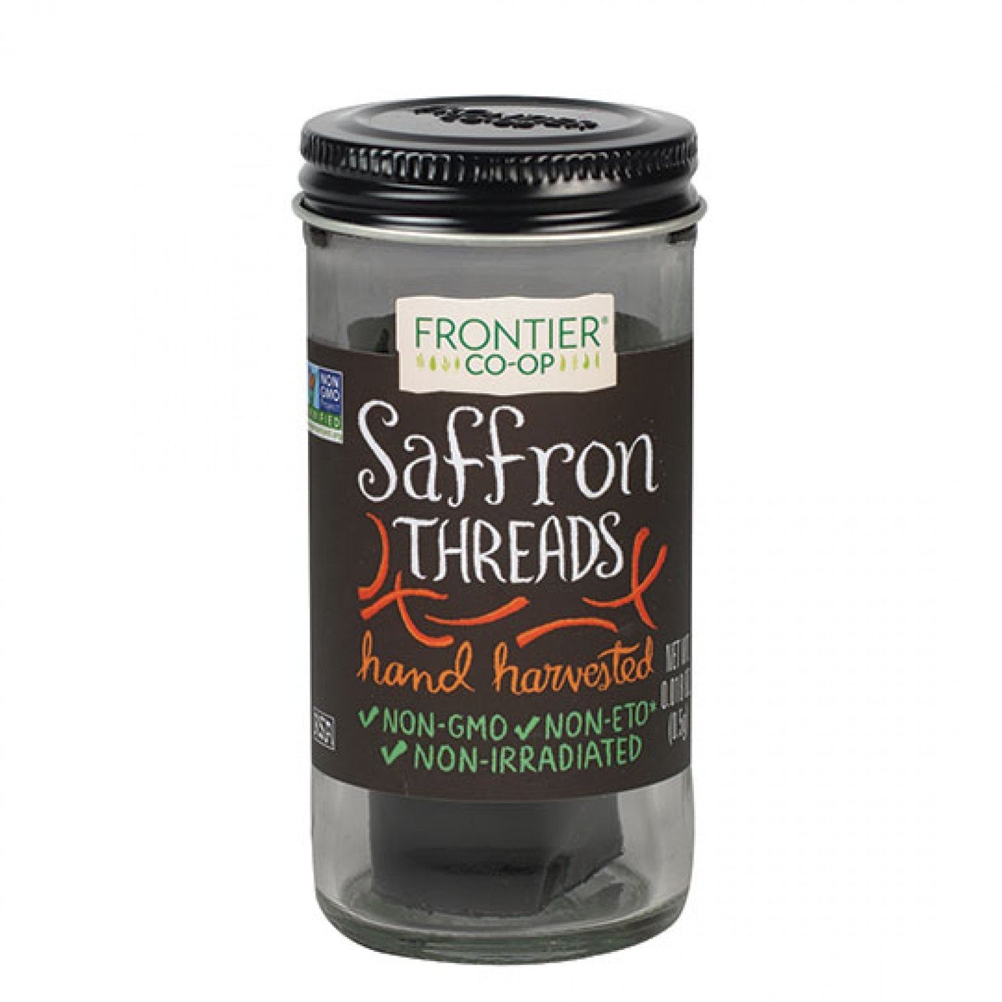 Frontier Co-op Saffron Threads, 0.018 Ounce Bottle, Hand Harvested, For Mediterranean, Arabian and Indian Recipes, Kosher