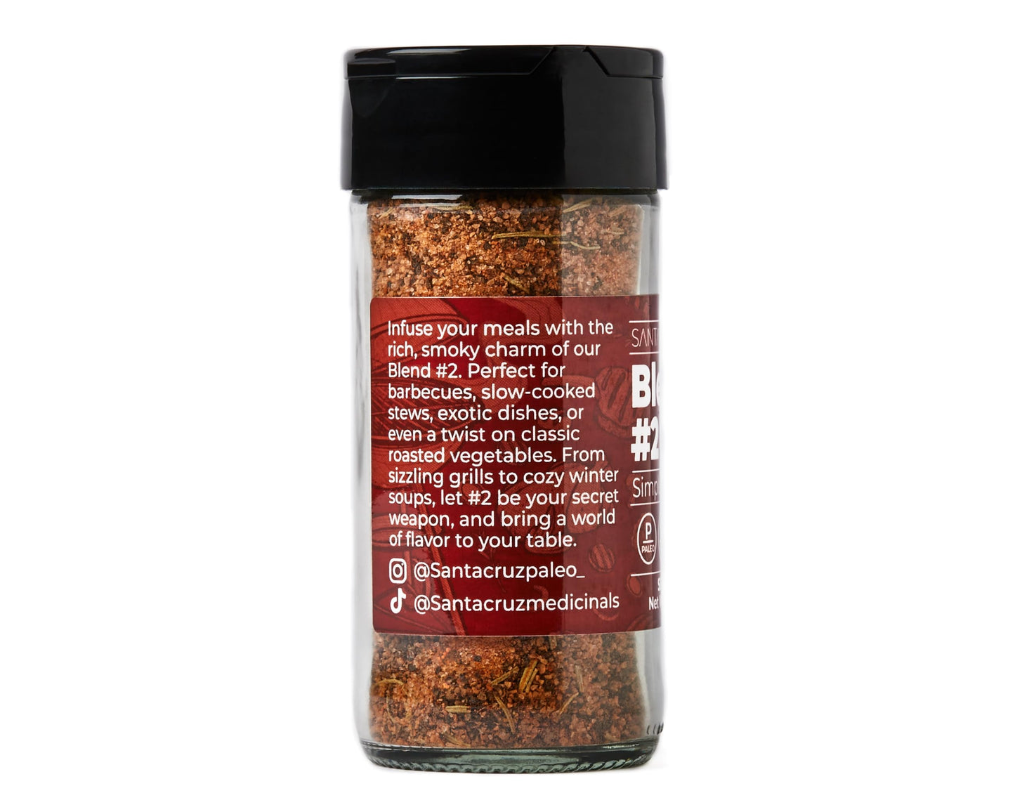 Santa Cruz Paleo Seasoning Blend #2, Sweet and Smoky Spice for Meat, 3.5 Oz Jar, Gluten Free, Keto, Paleo