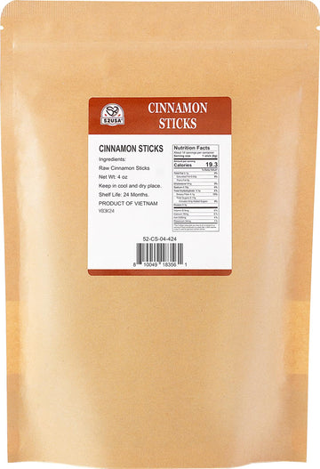 52Usa Cinnamon Sticks, Cinnamon 4 Oz (113G), Whole Cinnamon Sticks, 100% Raw, Kosher Certified, Gluten Free, Pure & Fresh Cinnam