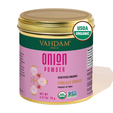 Vahdam, Organic Onion Powder (2.47Oz/70G) Gluten Free, Non Gmo, 100% Raw | Aromatic Spice, Perfect For Seasoning, Cooking | Direct From Source