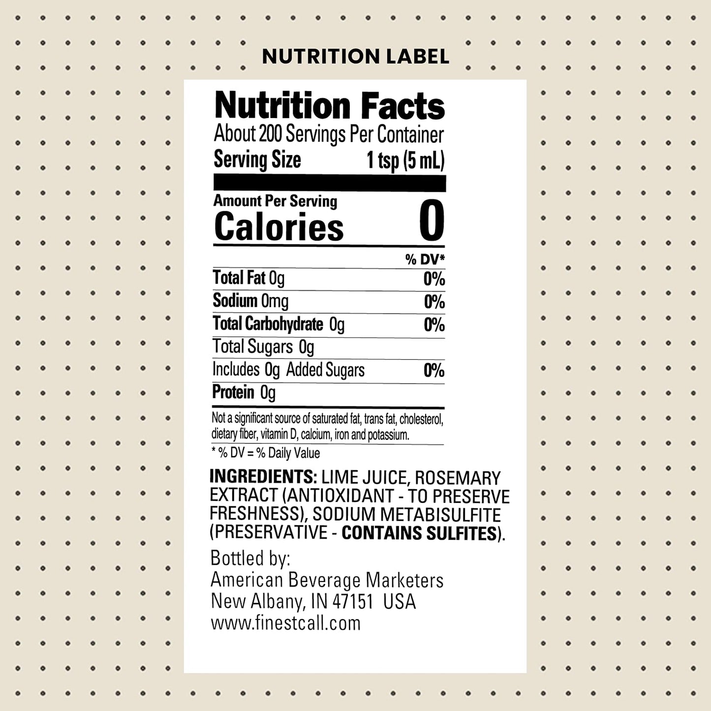 Finest Call enhanced Single Pressed Lime Juice Drink Mix  1 Liter Bottle (33.8 Fl Oz)  Pack of 6