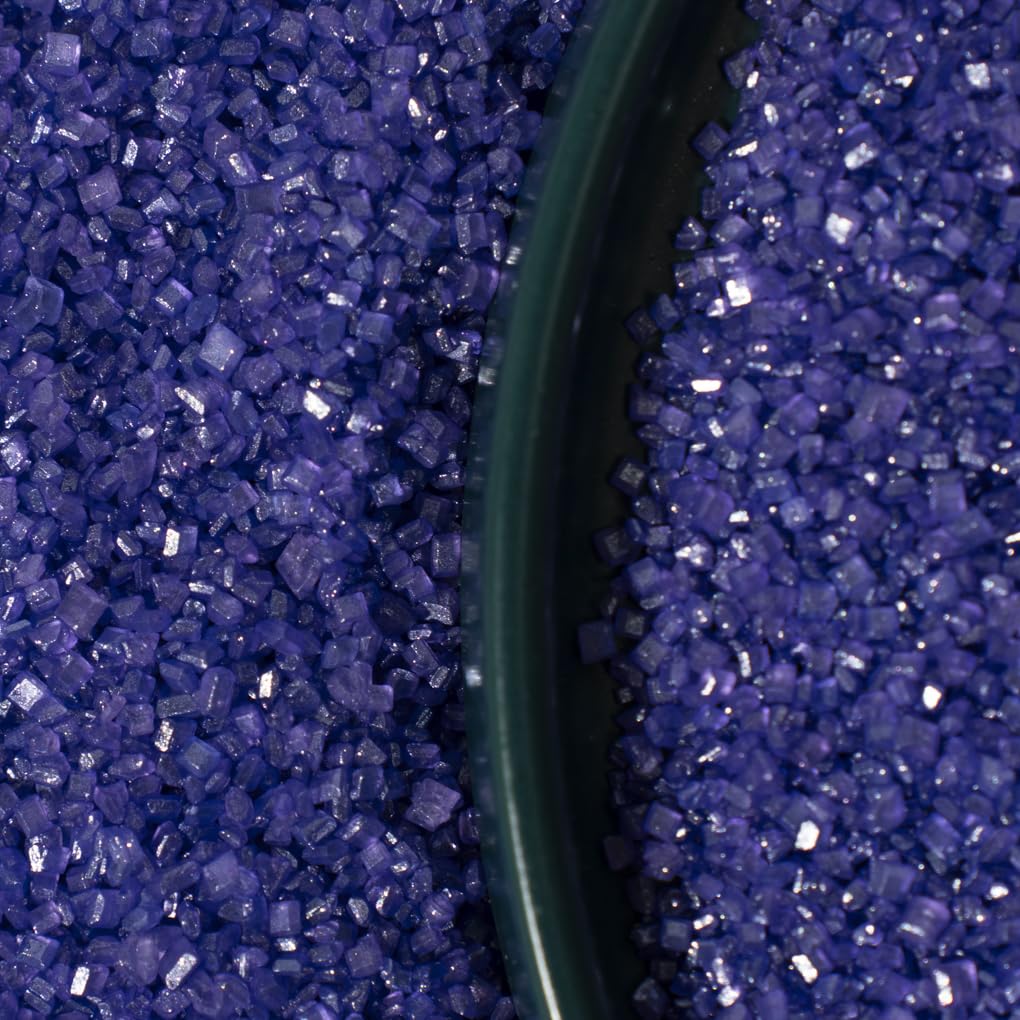NIPEOR Purple Sanding Sugar Sprinkles for Cakes, Cupcakes, Cookies - Edible Sugar Crystals for Decorating