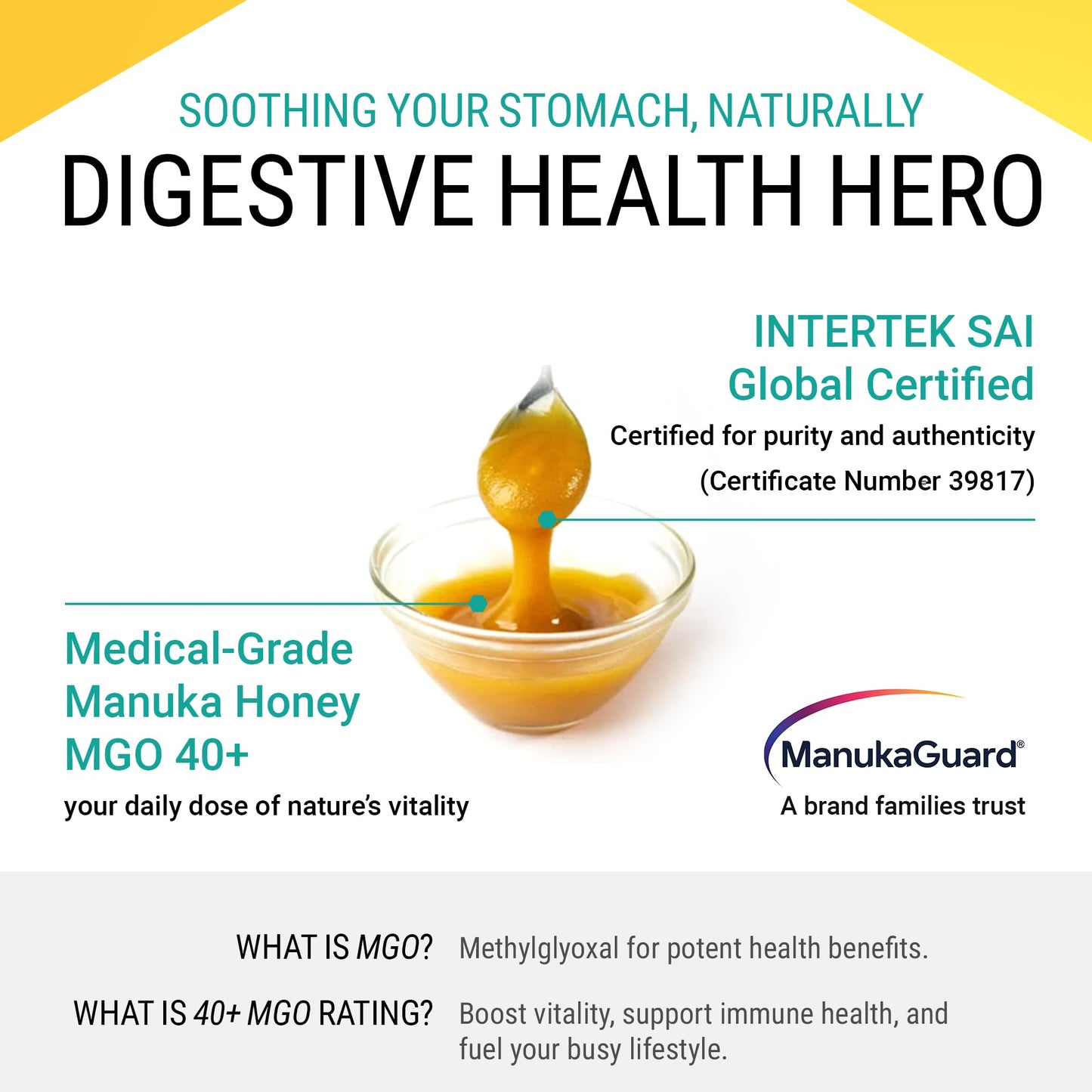 Manukaguard Enhanced Gold Energy Mgo 40 8.8 Oz. / 250G Raw Manuka Honey Blend