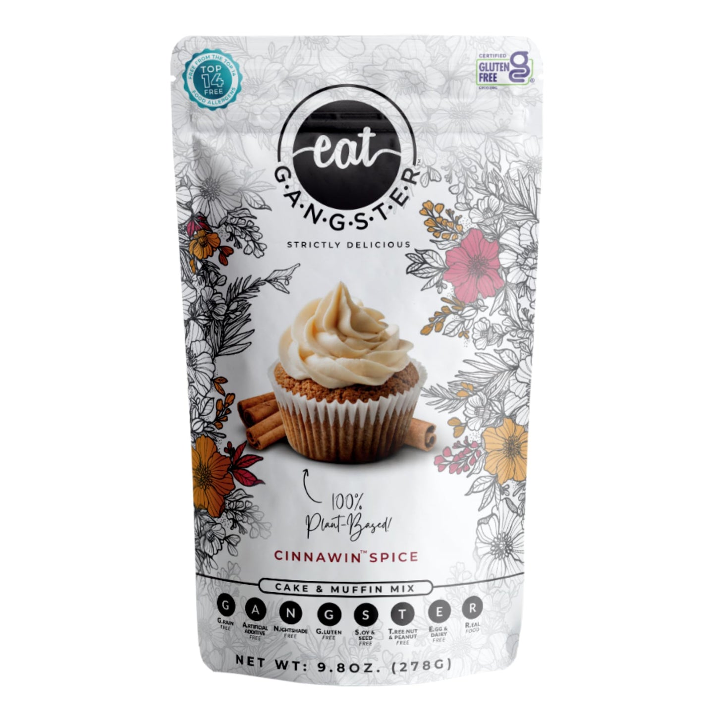 eat G.A.N.G.S.T.E.R. Cinnawin Spice Cake & Muffin Mix  Allergy-Friendly Baking Mix  Grain-Free  No Dairy  Nuts  Gluten  Dairy  For Paleo & AIP Diets  Delicious Cakes  Muffins and Cupcakes
