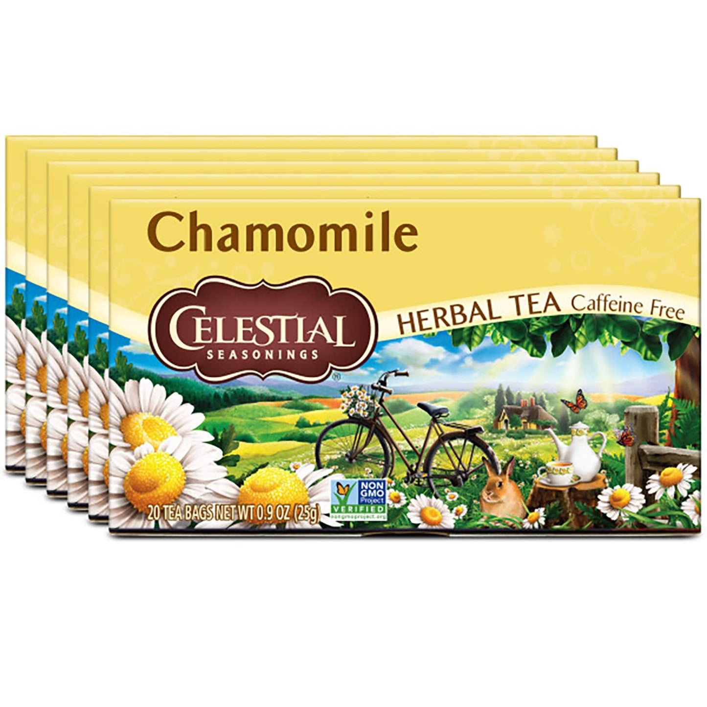 Celestial Seasonings Chamomile Herbal Tea, Caffeine Free, 20 Bags, Pack of 6, Model 48870