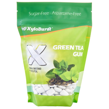 Xyloburst Green Tea Sugar Free Gum - Natural Xylitol Chewing Gum - Bulk 500 Count Bag - Non Gmo, Vegan, Aspartame Free, Keto Fri