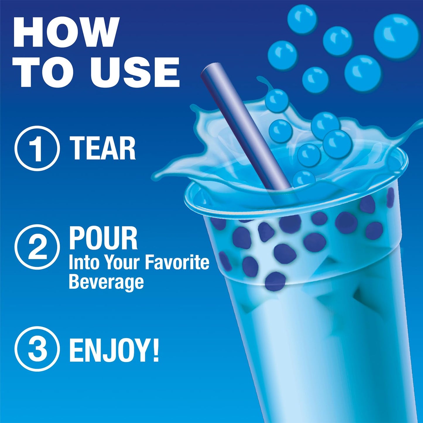 BOBAVIDA Popping Boba Pearls - Blue Raspberry Flavor, 12 Pouches, Sweet & Tart, Fun for Drinks & Desserts