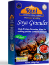 Rani Soya Granules (High Protien) 7oz (200g) ~ All Natural, Salt-Free | Vegan | No Colors | Gluten Friendly | NON-GMO | Kosher |