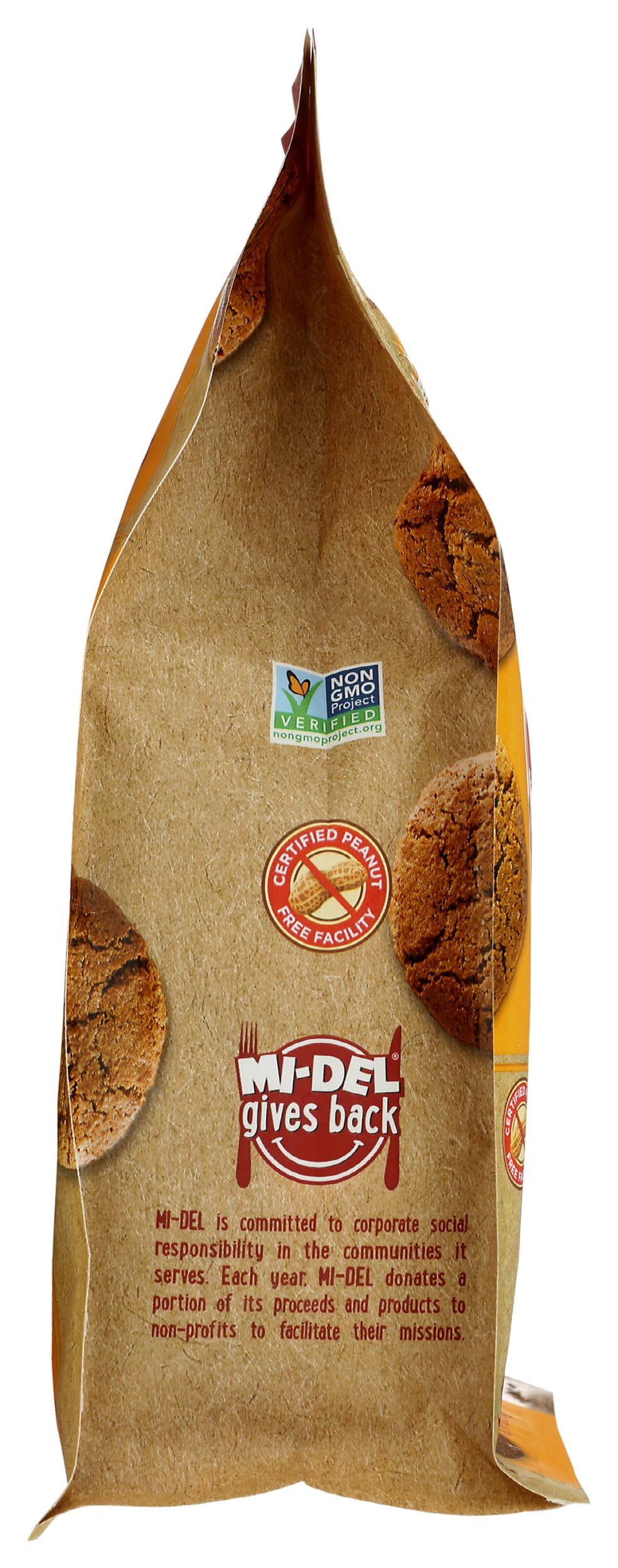 Mi-Del Cookies Ginger Flavored Snaps - Non GMO Certified, 0g Trans Fat Swedish Ginger Snaps Cookies Old Fashioned (Pack of 1)