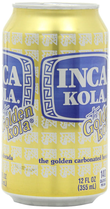 Inca Kola Golden Carbonated Beverage Soda - La Kola Dorada - 12 Oz Cans - 24Pk