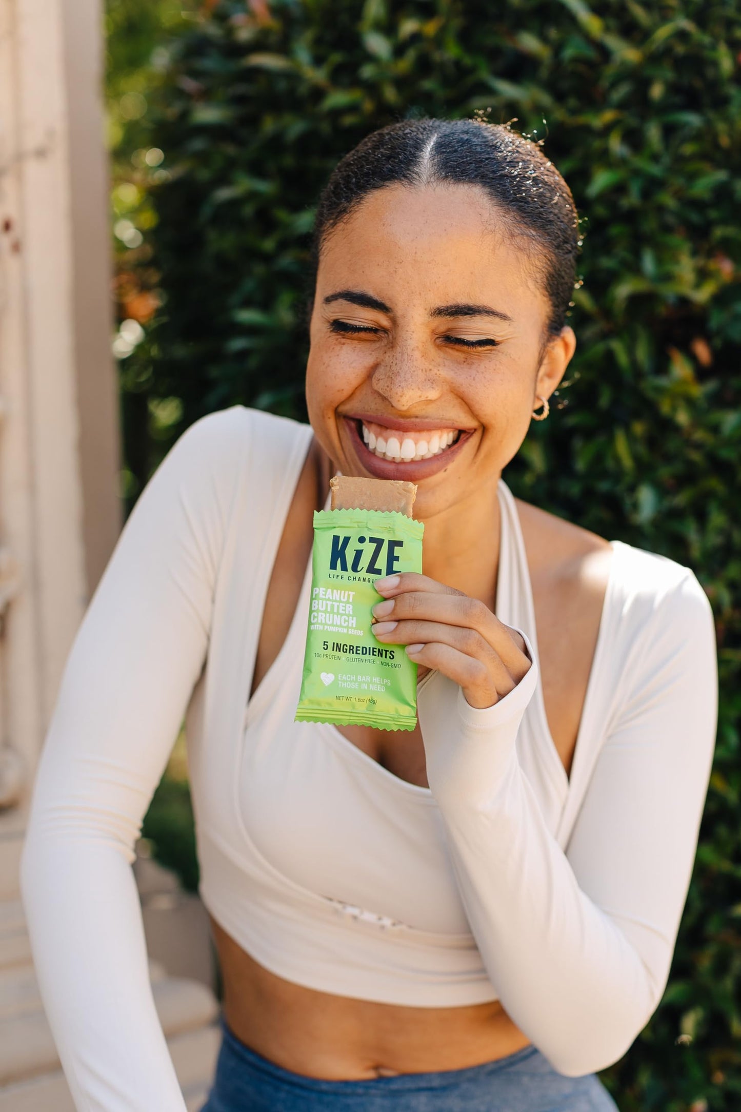 KiZE Energy Bars - Peanut Butter Crunch - Gluten Free, Non-GMO, 10g Protein - 10 Count