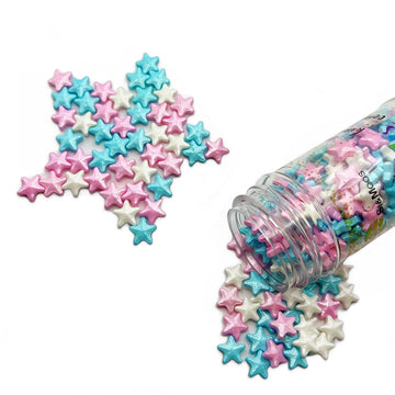 Se Si&Moos Blue White And Pink Sprinkles Edible Stars For Cake Decorating Edible Pink Stars White Star Sprinkles Large Cupcake E