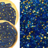 Sprinkle Deco Edible Glitter - Royal Blue with Gold Stars - 0.15 oz Jar for Cakes and Cupcakes