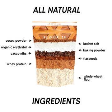Flourish - Protein Pancake & Waffle Mix, Whey Protein Isolate & Flax Seed, Non-Gmo, No Added Sugar, Superfood, High Protein & Fi