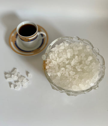 SweetGlob Old Fashioned White Rock Candy Crystals (Gems Rock Sugar Candy (Medium Crystal), 1 Pound)