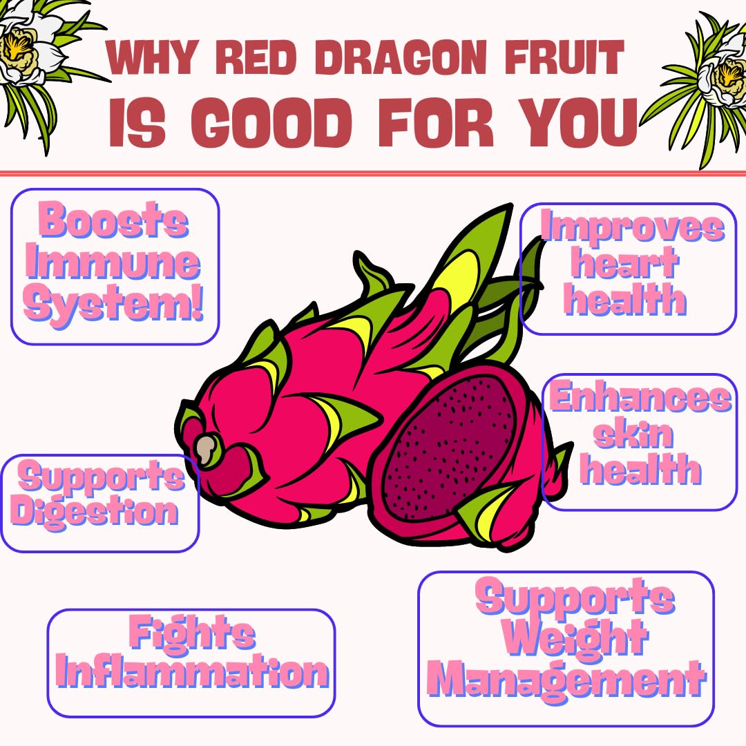 Freeze-Dried Red Dragon Fruit Cubes - 100% Pure, Naturally Sweet & Delicious, No Added Sugar Or Preservatives, Perfect For Snack