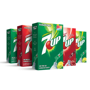 7-Up, Variety Pack - Powder Drink Mix - (5 Boxes, 30 Sticks) - Sugar Free & Delicious, Makes 30 Flavored Water Beverages