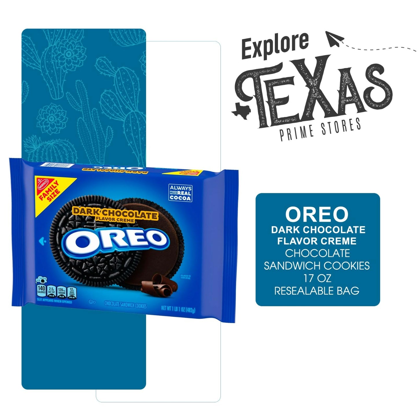 Oreo Flavored 4- Pack Of Dark Chocolate Sandwich Cookies, Family Size Pouch 17 Oz + 1 Freebie By Lavinia Essentials