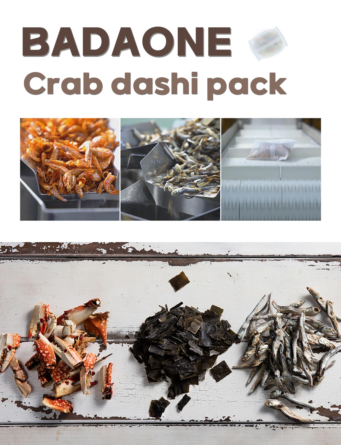 Badaone (1+1) Korean Crab Dashi Pack 120G (20G X 6Ea) / For Easy Cooking/Deep Soup Flavor Of Crab/Dried