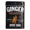 Ginger Delights Spicy Chai Candy | Genuine Ground Ginger Root, Natural Flavors | Kosher Certified, Vegan, Gluten Free | Aspartam