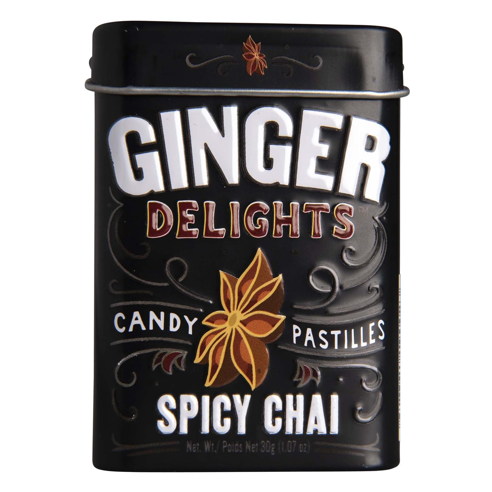 Ginger Delights Spicy Chai Candy | Genuine Ground Ginger Root, Natural Flavors | Kosher Certified, Vegan, Gluten Free | Aspartam