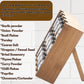 Tilz Gear Wooden 3-Tier Spice Rack, 12 Filled Glass Jars, 12 Organic Spices Included, Brown