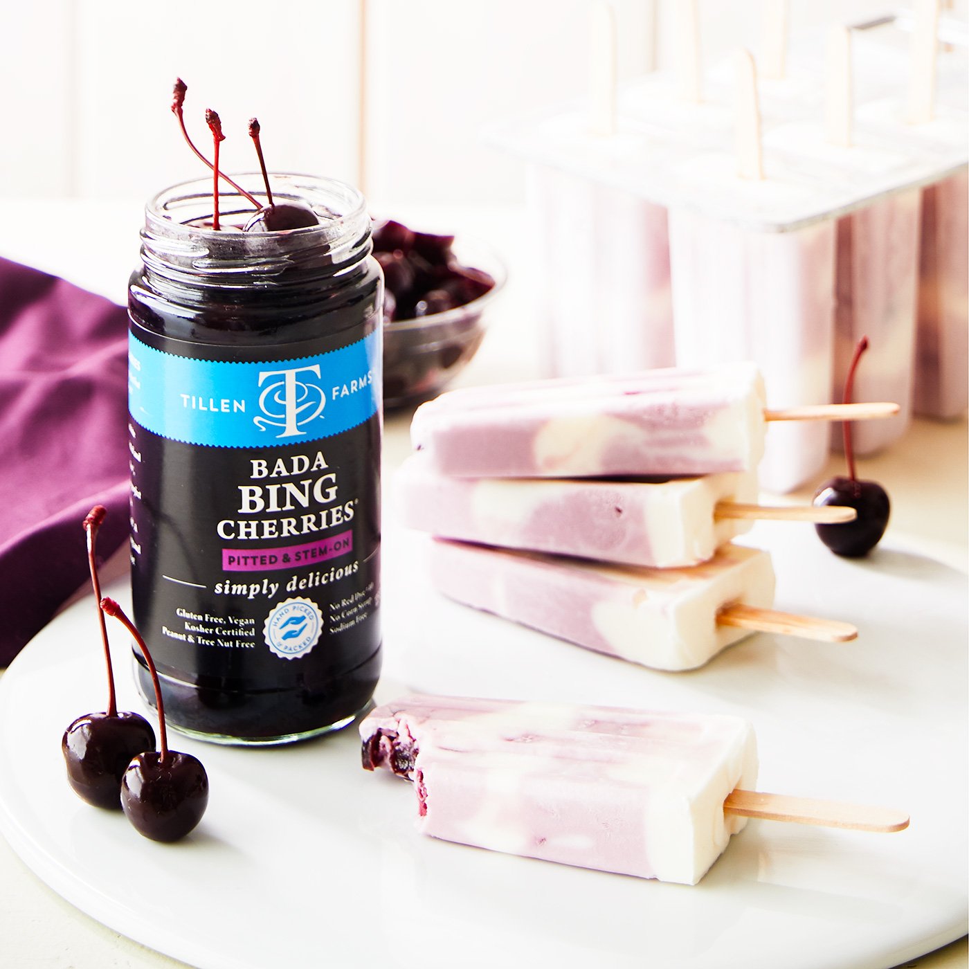 Tillen Farms Bada Bing Cherries, 13.5 Ounce Pack of 4, Red