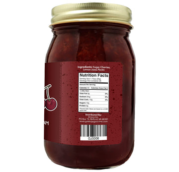 Green Jay Gourmet Cherry Jam - All-Natural Fruit Jam With Cherries & Lemon Juice - Vegan, Gluten-Free Jam - Contains No Preserva