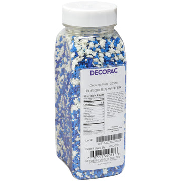 DECOPAC Winter Fusion Mix Candy Sprinkles, 26oz, Fancy Sprinkles in Handheld Container, Edible Sprinkles For Celebration Cakes, 