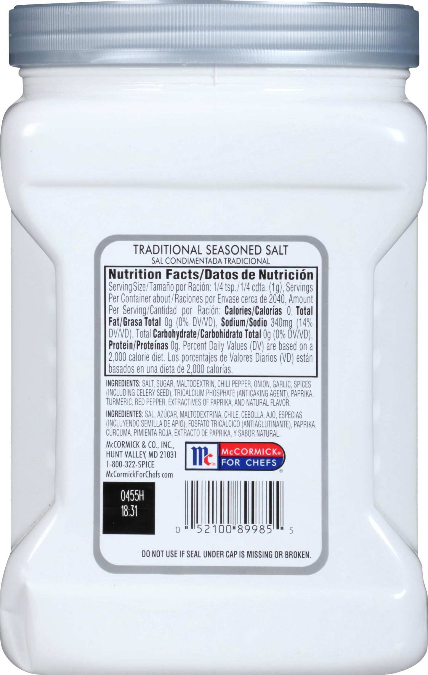 McCormick Culinary Seasoned Salt - All-Purpose Seasoning, 4.5 lb Container