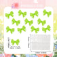 YCTHUNFISH 30 Pack Pink Bow Cupcake Toppers - Bowknot Paper Picks for Wedding, Bridal Shower, Birthday Party, Green