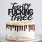 Twenty Three Black Glitter Cake Toppers 23 Years Old 23Rd Birthday Party Decorations Supplies