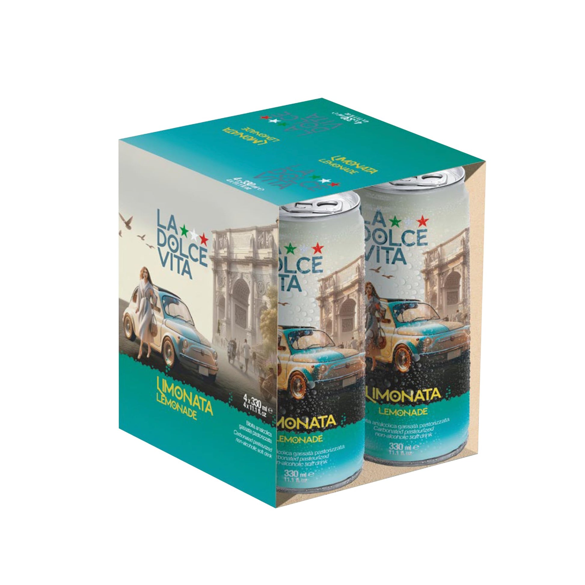 La Dolce Vita Italian Soda (Pack of 4, Lemonade)