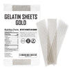 Gold Gelatin Sheets For Baking - 20 Count (50 Grams) - Unflavored Clear Leaf Rectangle For Desserts - 200 Bloom Strength - Product Of Germany - Easy To Use - By Fit Lane Nutrition