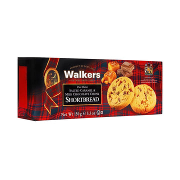 Walkeras Pure Butter Salted Caramel & Milk Chocolate Chunk Shortbread - 9-Count Box - Authentic Shortbread Cookies From Scotland