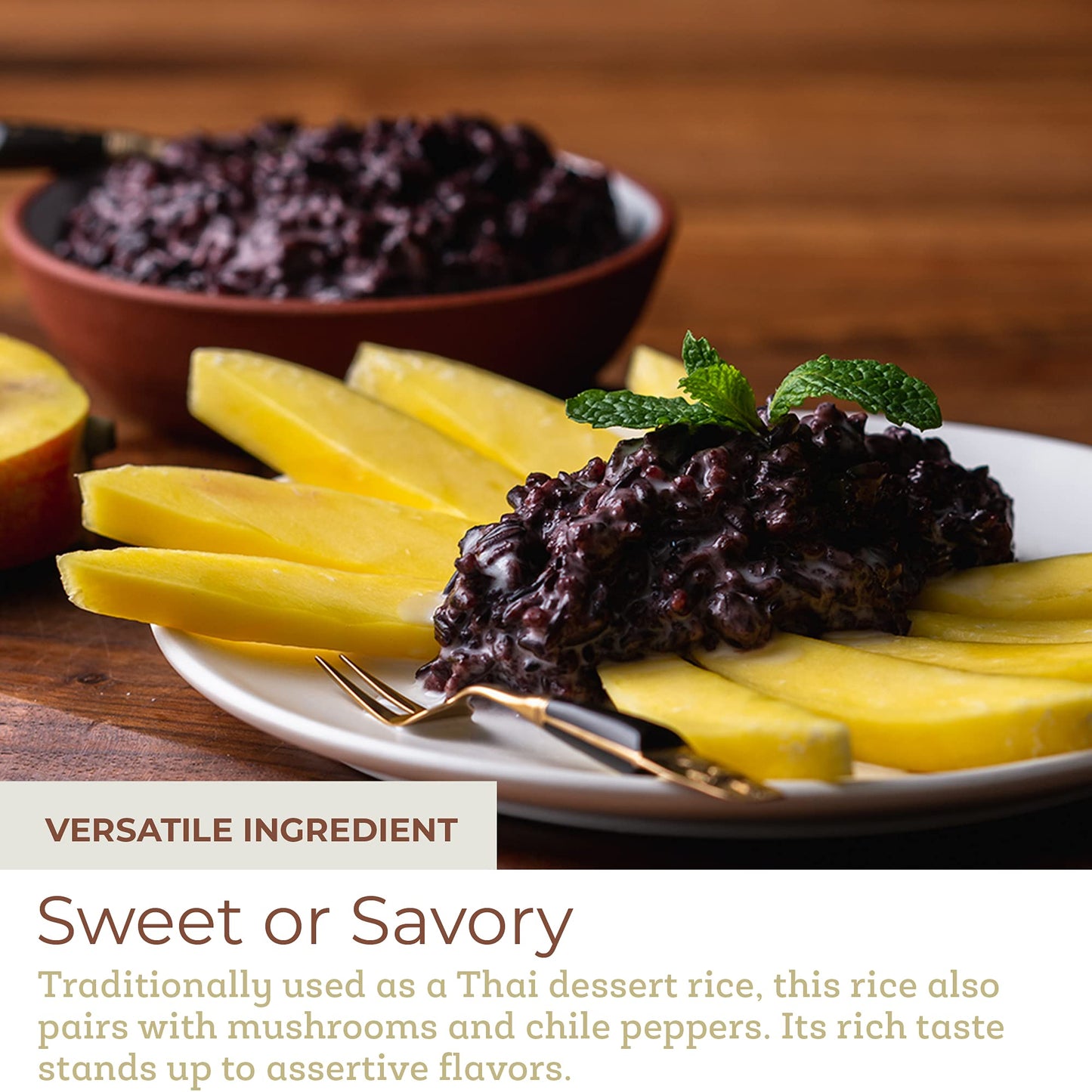 Fresh & Wild | Purple Sticky Rice | Jasmine Rice Variation From Thailand | Exotic Grains | 1 Lb | Chef-Inspired Ingredients