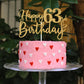 Sriburcio Gold Glitter 63rd Birthday Cake Topper, Cheers to 63 Years, Model SH--1103, Perfect for Birthday Party Decorations