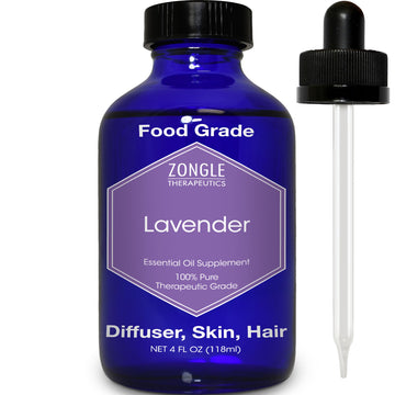 Zongle Lavender Essential Oil, French, Safe To Ingest, 4 Oz