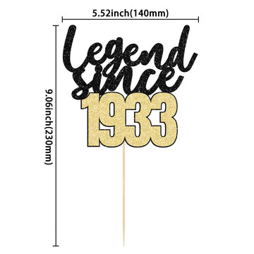 Gyufise 1Pcs Legend Since 1933 Cake Topper 90Th Birthday Cake Decoration Hello 90 Funny 90 And Fabulous Decoration For 90Th Wedd