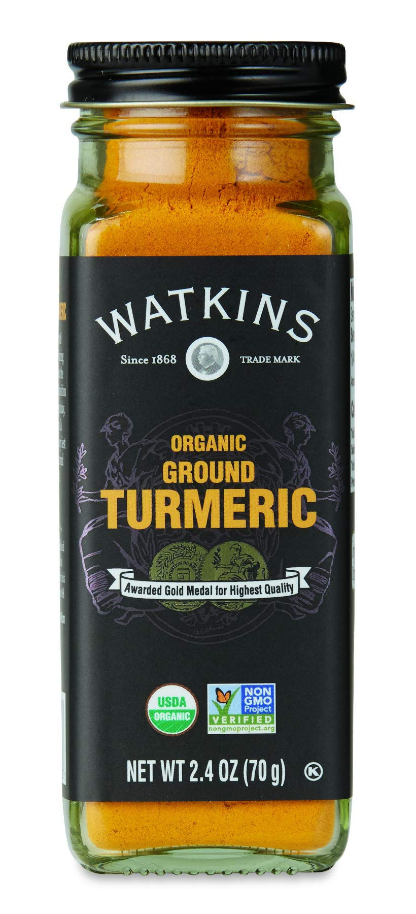 Watkins Gourmet Organic Spice Jar, Turmeric, 2.4 Oz, Pack of 1