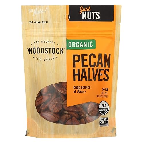 Woodstock Organic Pecan - Halves - Case Of 8 - 4.5 Oz.
