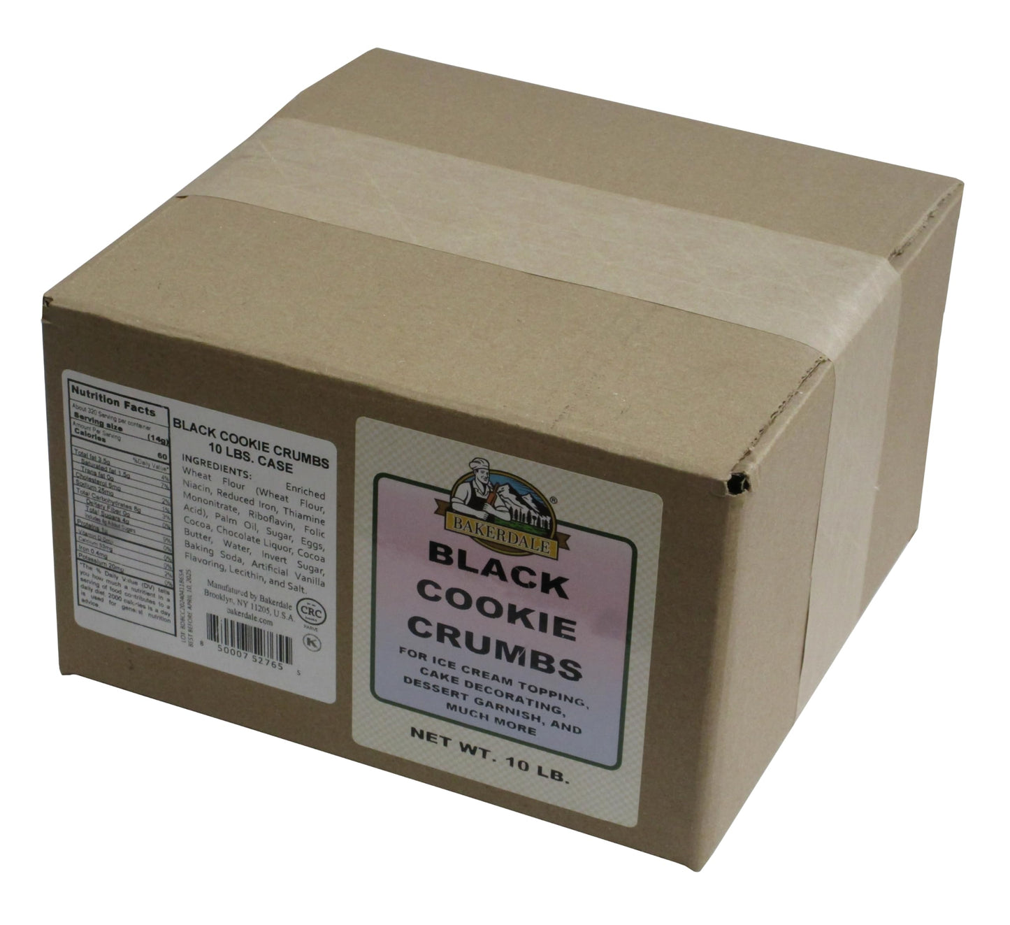 Bakerdale Black Cookie Crumbs Chocolate Dirt For Crust, Garnish, And Toppings, 10 Lbs. Box