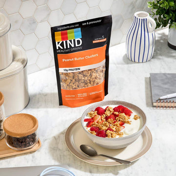 KIND Healthy Grains Clusters, Peanut Butter Whole Grain Clusters, Gluten Free, Low Sugar, 17 Oz, 6Count