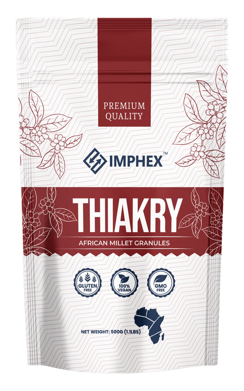 Imphex Thiakry | Degue | African Millet Granules For Dessert | 500G (1.1 Pound) | Vegan | Gluten Free | Non Gmo