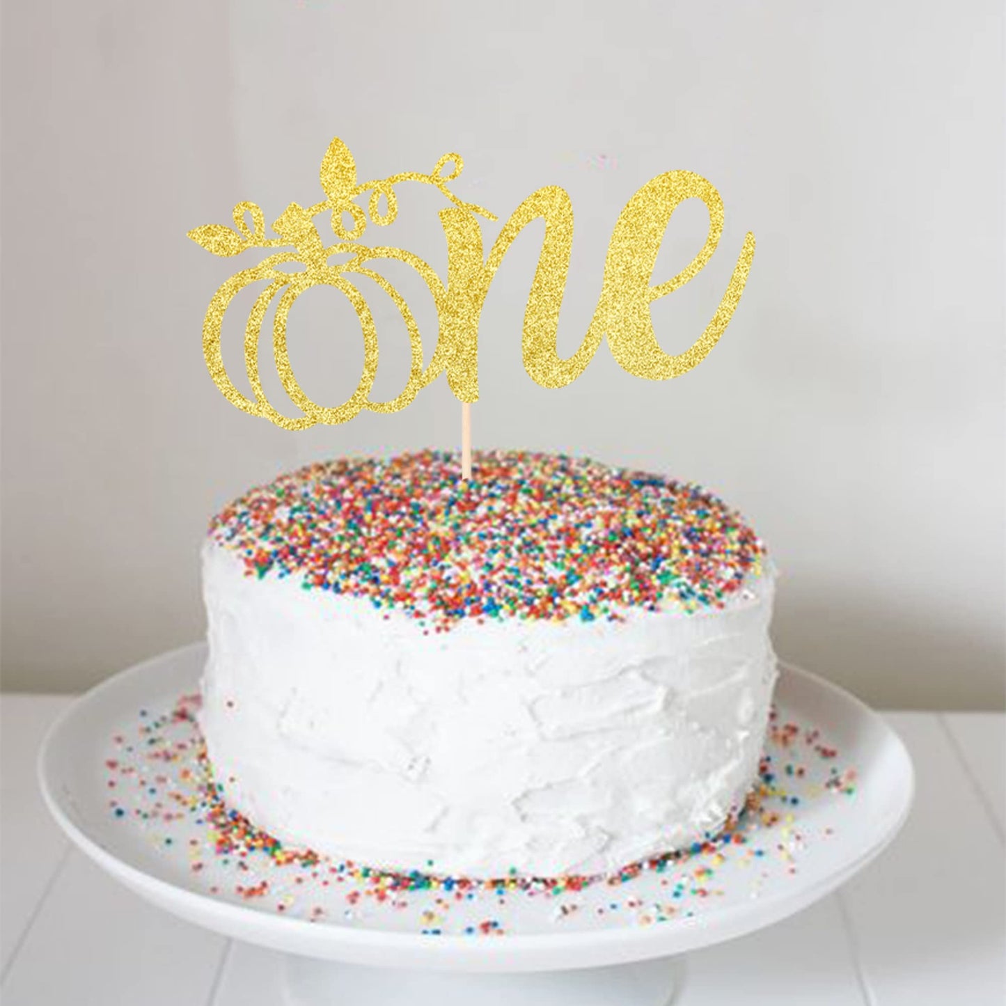 1 Pcs Pumpkin One Cake Topper Glitter Fall Theme Pumpkin 1St Birthday Cake Pick Decorations For Baby Shower First Birthday Thank