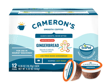 Cameron'S Coffee Gingerbread Flavored Single Serve Coffee Pods, Light Roast, 4.33 Ounce (Pack Of 6)