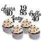 24 Pcs Glitter 40th Birthday Cupcake Toppers for Celebrating Forty Years Old Birthday Party Decorations (Glitter Black)