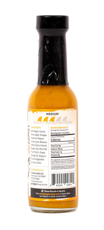 The Spicy Shark Original Hot Sauce - Vegan, Gluten Free - 5 Fl Oz